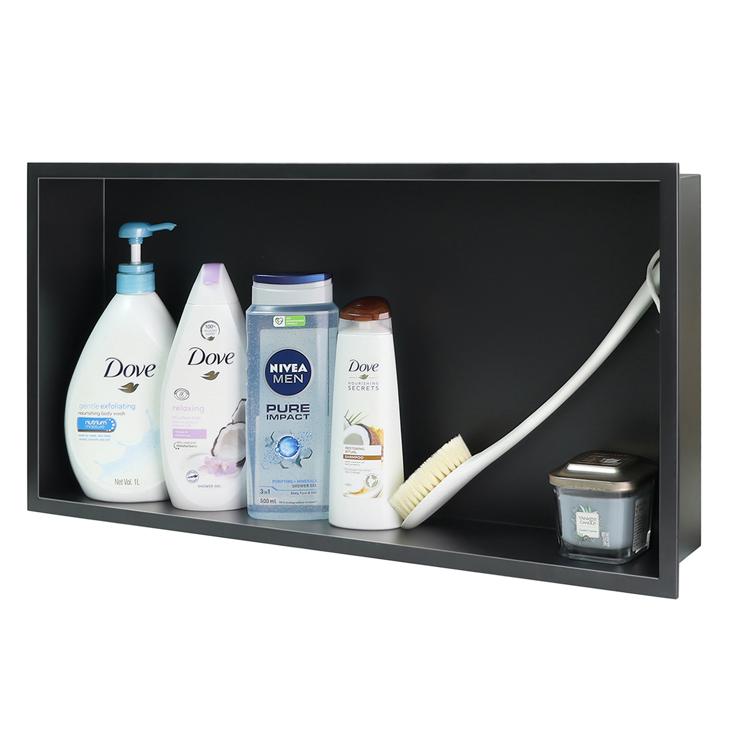 Stainless Steel Wall Niche, Recessed Shower Shelf, No Tile Needed