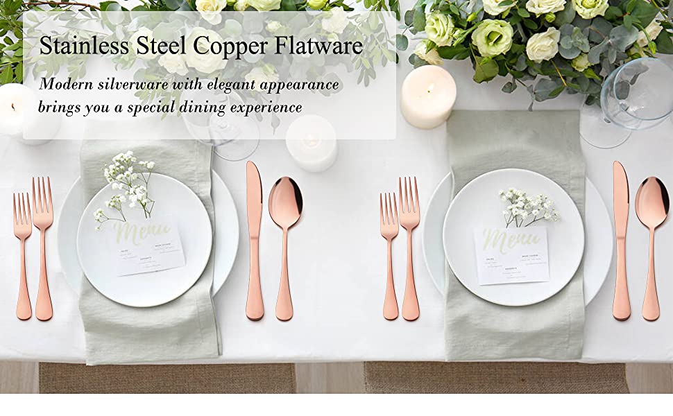 copper flatware set 