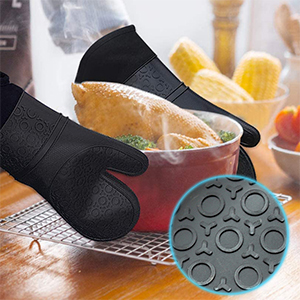 Silicone Oven Mitts Set