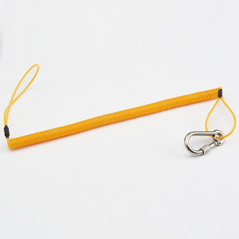  High quality scalable Steel Safety Coil Tool Lanyard with hook Prevent tools from falling