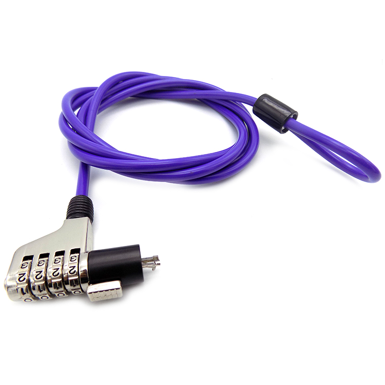 Superior quality a noble wedge slot security laptop cable lock with two keys computer lock for safety