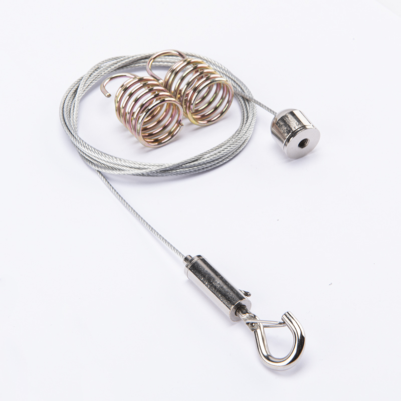 Suspension Cable Wire Rope Adjustable Length with Spring Hook Hanging Disc for LED Panel-Dongguan Guofeng Manufacturing CO.,LTD