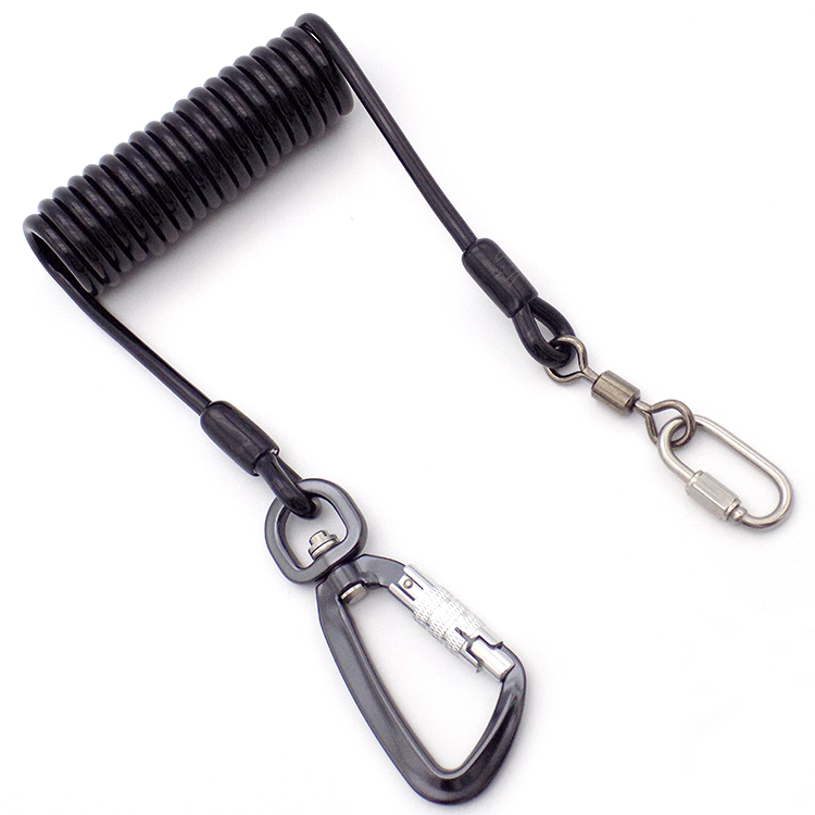 High Security Stretchable black Heavy Duty Plastic Spring Tool Lanyard Cord-Dongguan Guofeng Manufacturing CO.,LTD
