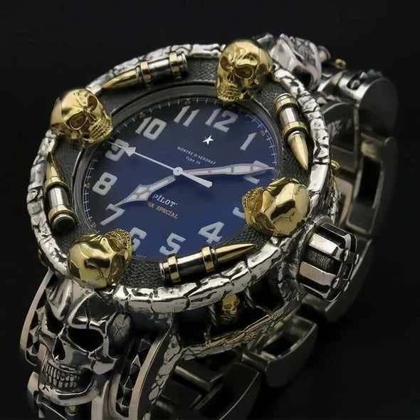 Μυστηριώδες απαγορευμένο ρολόι χειρός Bullet Skull Wristwatch