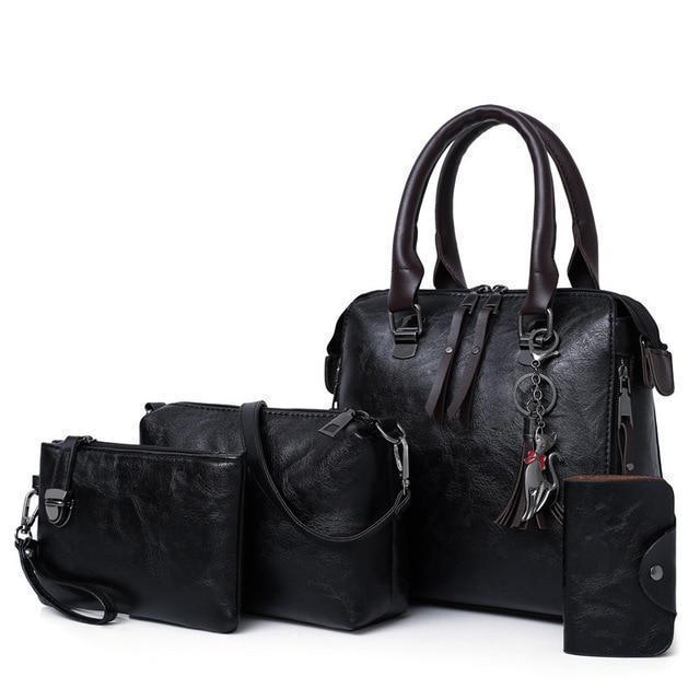 🔥Promoção🔥Oferta Exclusiva Bolsas4pcs. Bolsas femininas de couro-This With This 