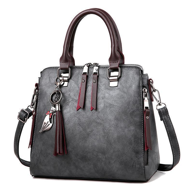 Bolsa tiracolo vintage de couro-This With This 