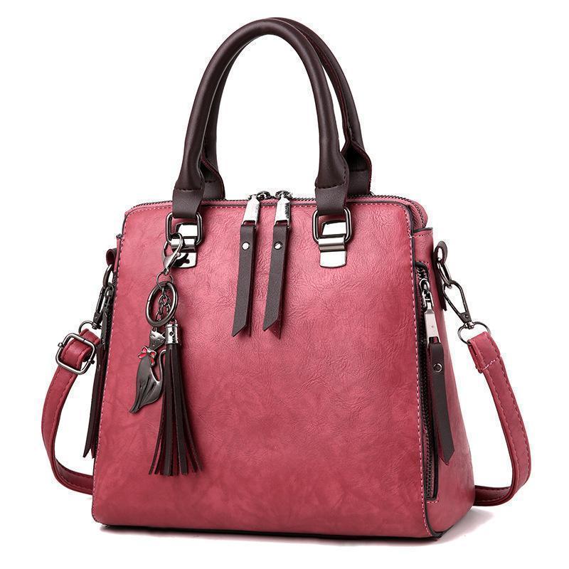 Bolsa tiracolo vintage de couro-This With This 