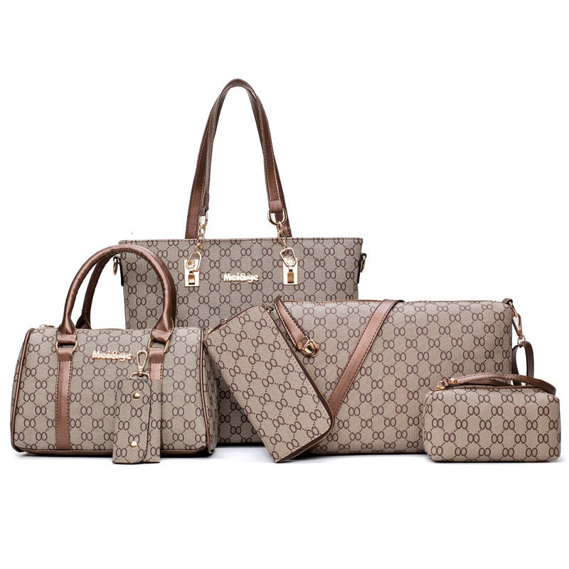 Bolsa feminina elegante, bolsa mensageiro simples de seis peças-This With This 