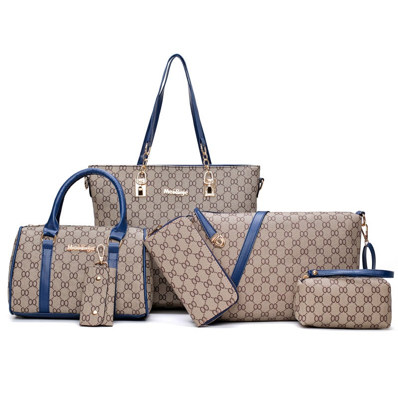Bolsa feminina elegante, bolsa mensageiro simples de seis peças-This With This 