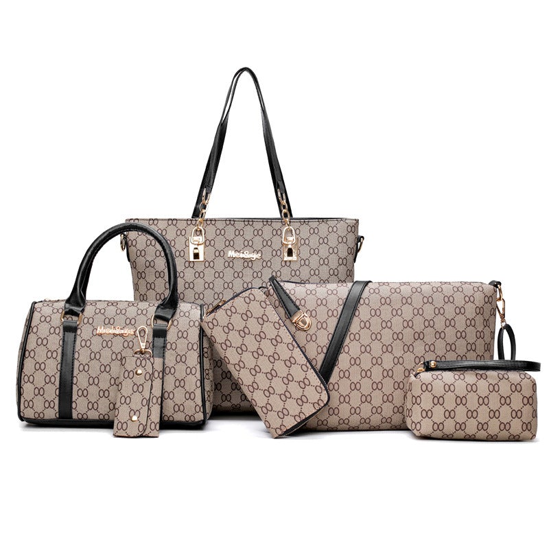 Bolsa feminina elegante, bolsa mensageiro simples de seis peças-This With This 