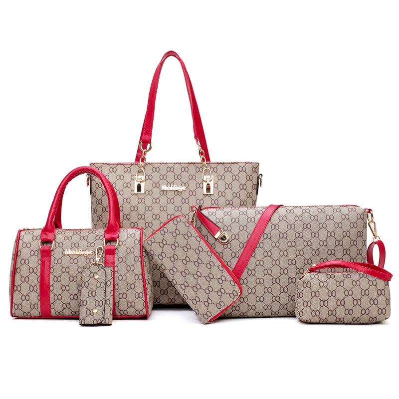 Bolsa feminina elegante, bolsa mensageiro simples de seis peças-This With This 
