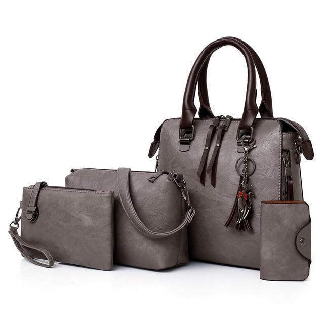 🔥Promoção🔥Oferta Exclusiva Bolsas4pcs. Bolsas femininas de couro-This With This 