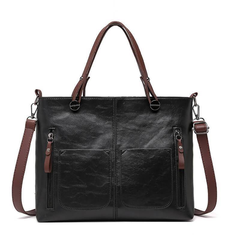 Bolsa de ombro feminina de couro vintage-This With This 