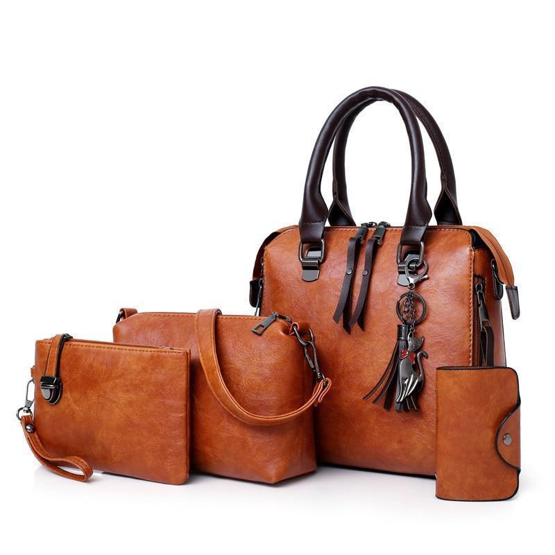 🔥Promoção🔥Oferta Exclusiva Bolsas4pcs. Bolsas femininas de couro-This With This 