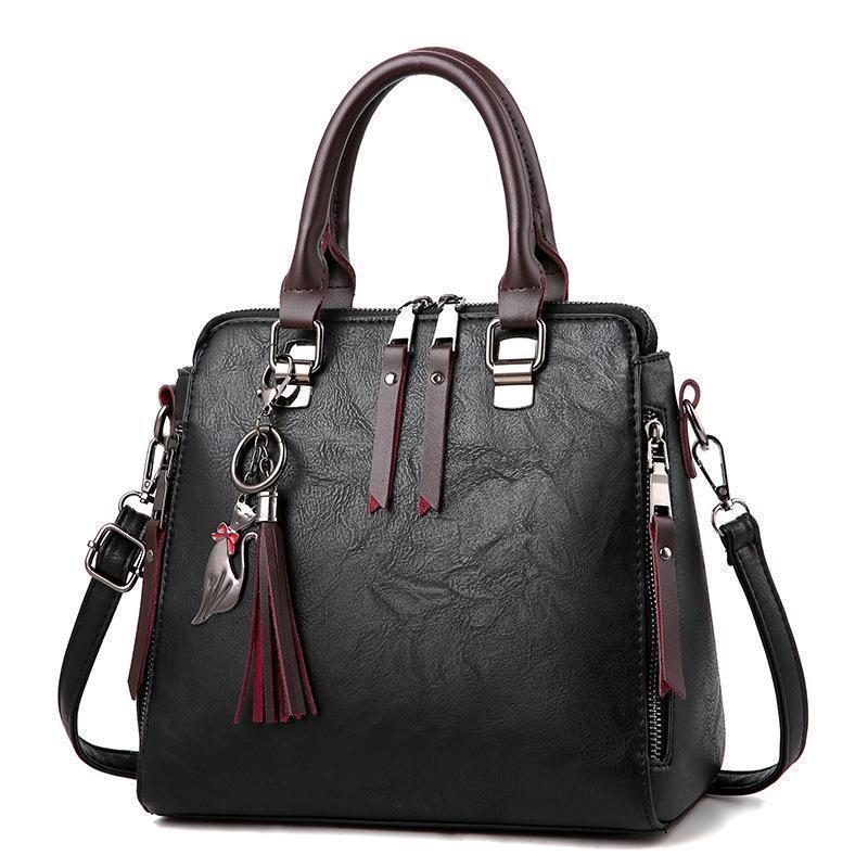 Bolsa tiracolo vintage de couro-This With This 