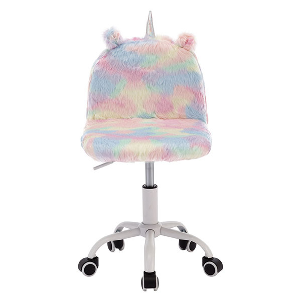 Unicorn Cute Fuzzy Kids Chair Colorful Study Desk Chair, Daya Lane