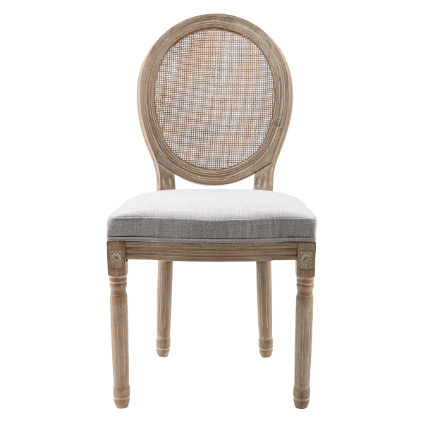 Round Cane Dining Chairs (Set of 2)