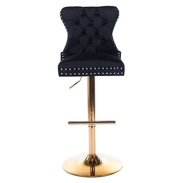 Marlena Bar Stool Chair-Daya Lane-DR,Velvet,Modern,Stools & Bar Stools,Fabric,Metal,button tufted,CS