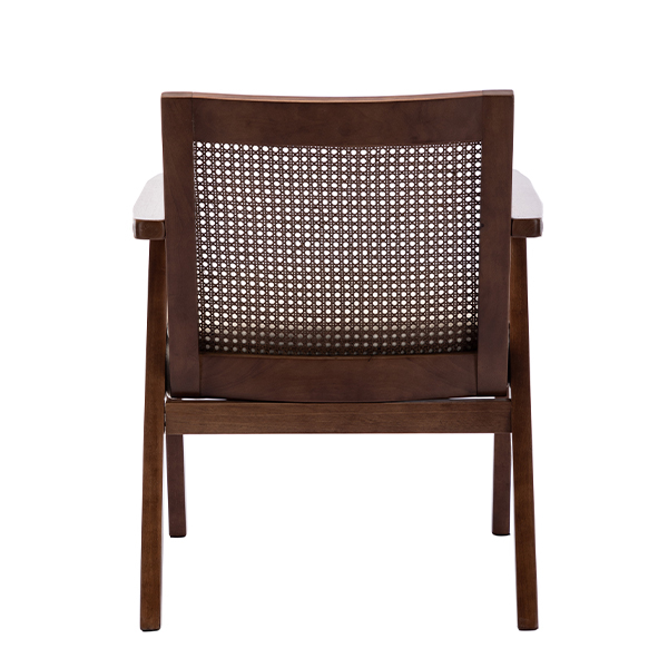 Upholstered Cane Lounge Chair