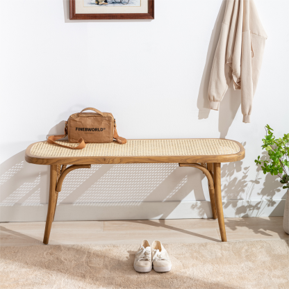 Round Cane Bench