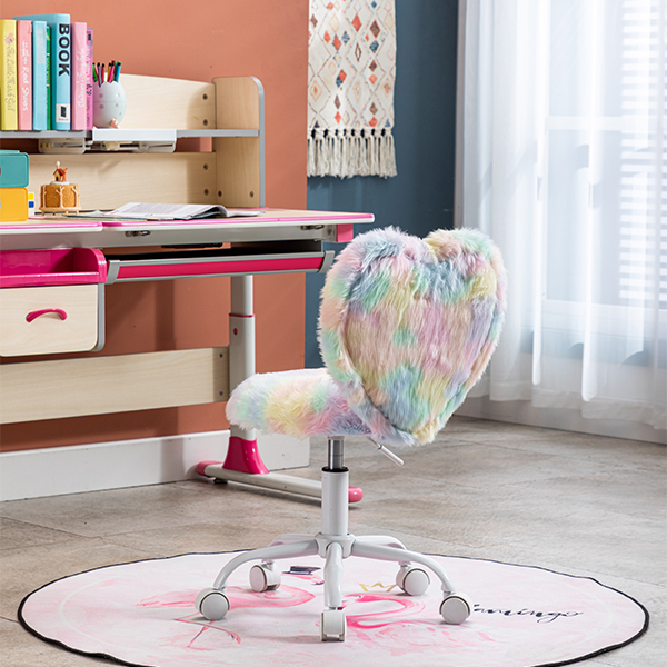 Colorful Heart Shaped Sparkling Kids Desk Chair-Daya Lane