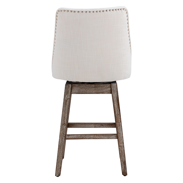 Branxton 27" Linen Counter Bar Stool (Set of 2)-Daya Lane-Modern,DR,Wood,Dark Wood,Dining Chairs,Stools & Bar Stools,Fabric,button tufted,CS,nails,farmhouse