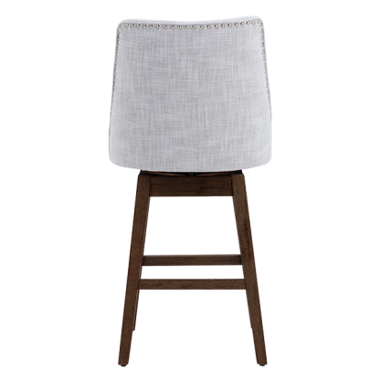 Branxton 27" Linen Counter Bar Stool (Set of 2)-Daya Lane-Modern,DR,Wood,Dark Wood,Dining Chairs,Stools & Bar Stools,Fabric,button tufted,CS,nails,farmhouse