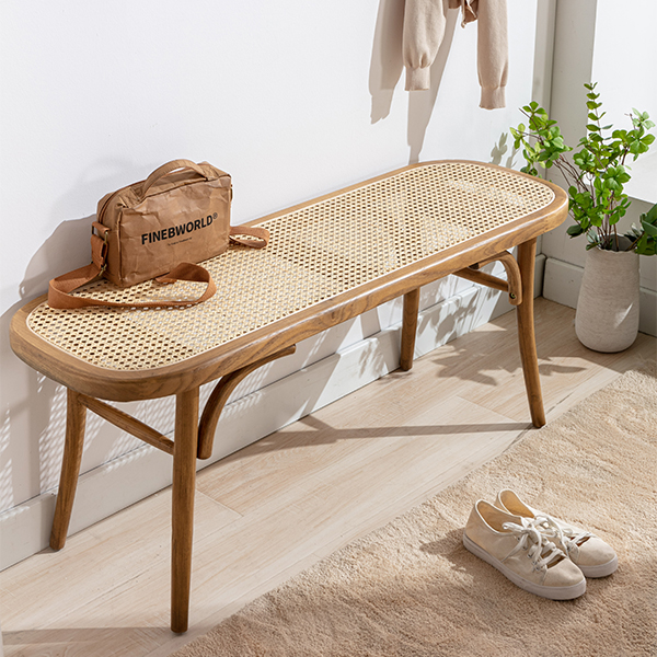 Round Cane Bench