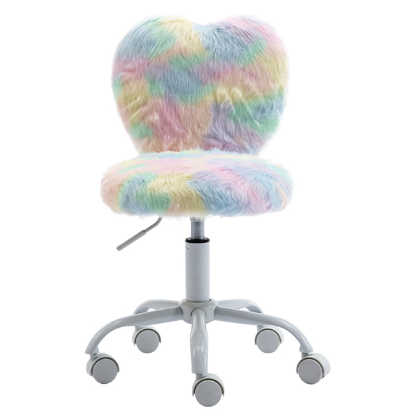 Blue Colorful Cute Fuzzy Kids Study Desk Chair Heart Shape Girls Daya Lane