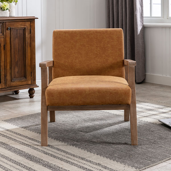 Berman Accent Chair Leather for living room Daya Lane