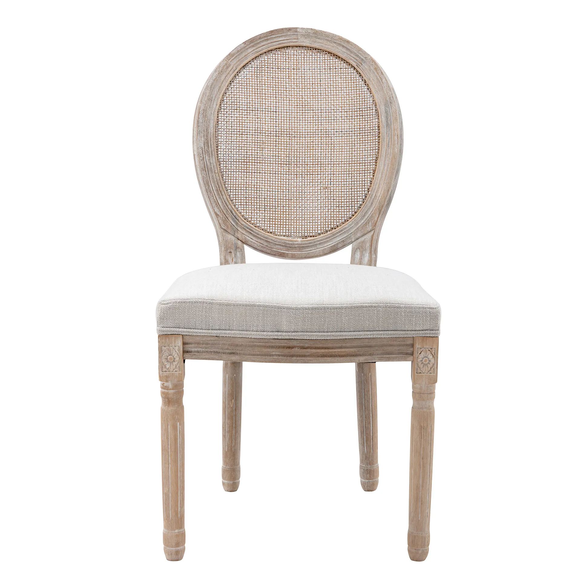 Round Cane Dining Chairs (Set of 2)