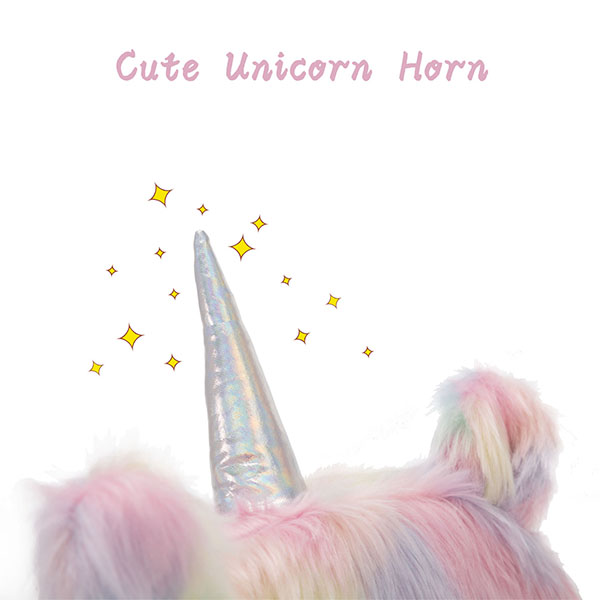 Cute Unicorn Horn for Fuzzy Kids Chair Funny Rolling Study Desk Chair