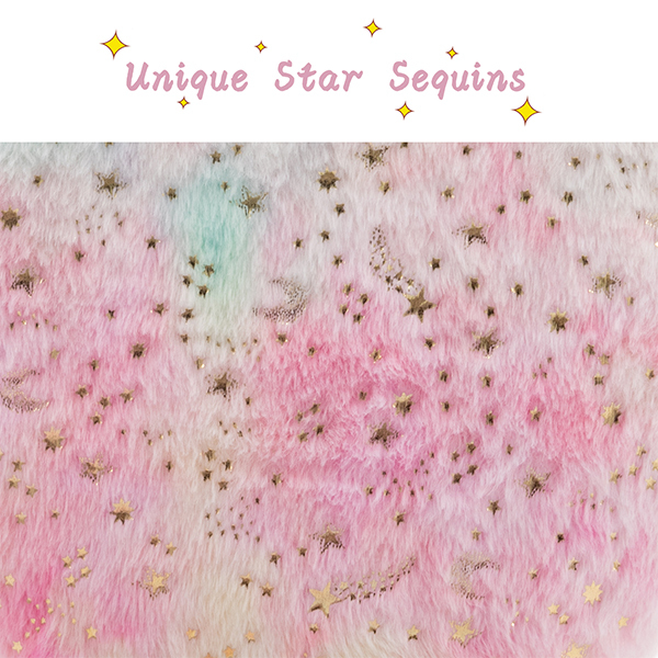Unique Star Sequins for Colorful Cute Fuzzy Kids Study Desk Chair