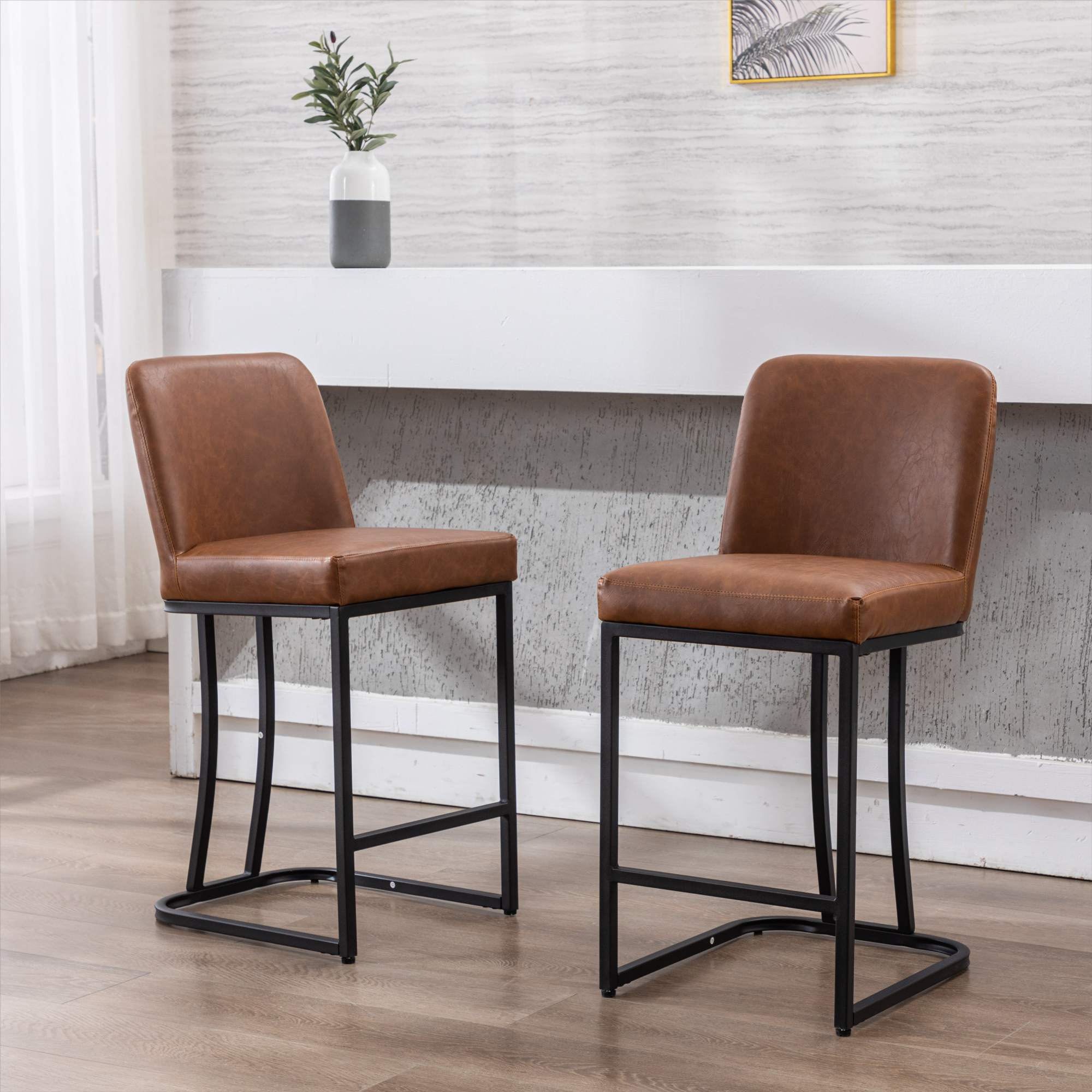 Square Counter & Bar Stools (Set of 2)