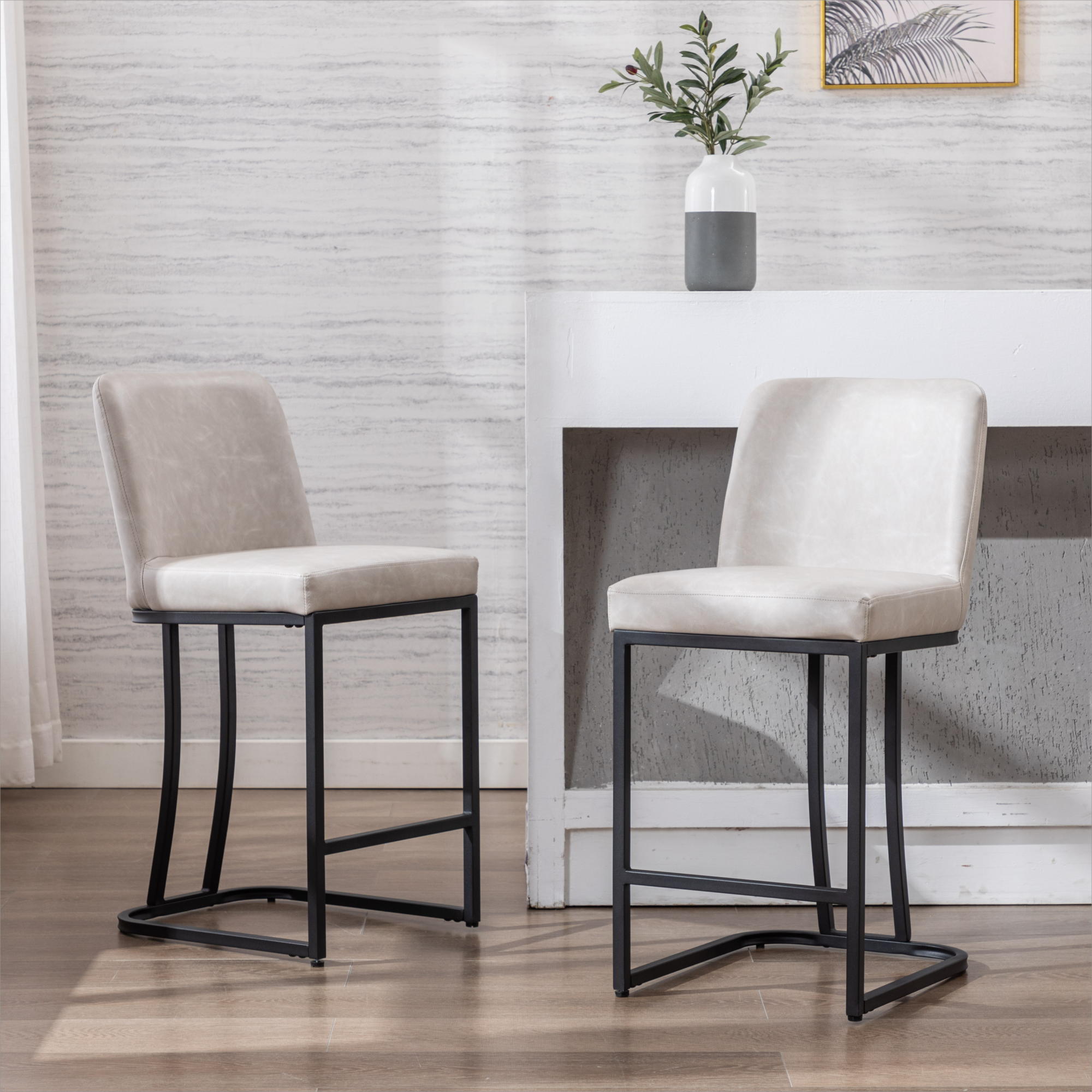 Square Counter & Bar Stools (Set of 2)