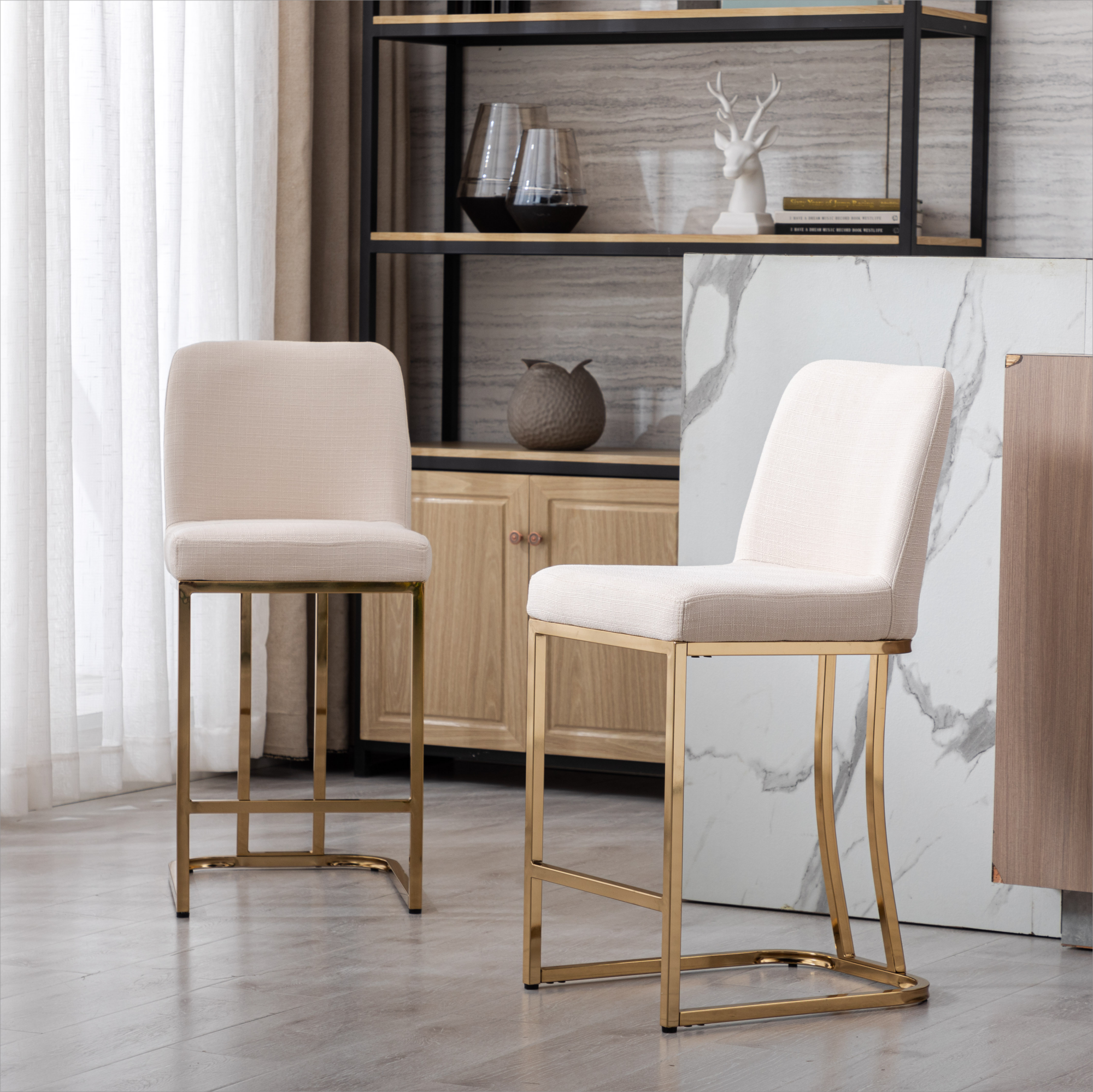 Square Counter & Bar Stools (Set of 2)