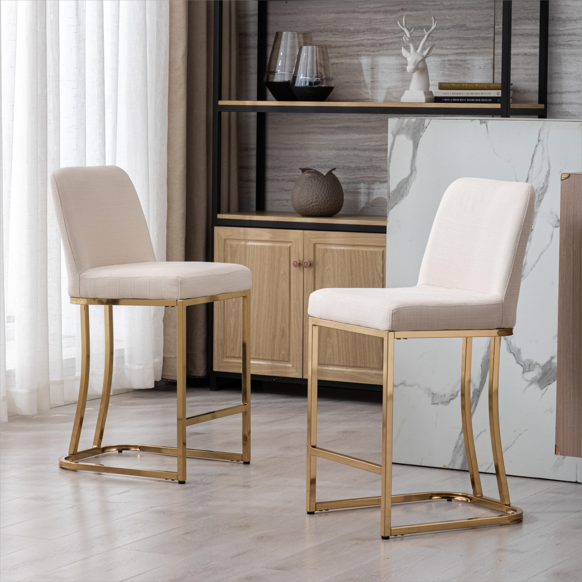 Square Counter & Bar Stools (Set of 2)