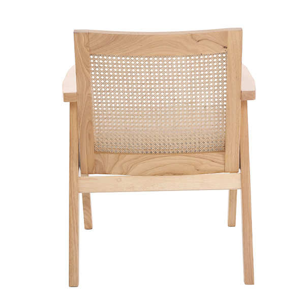 Upholstered Cane Lounge Chair