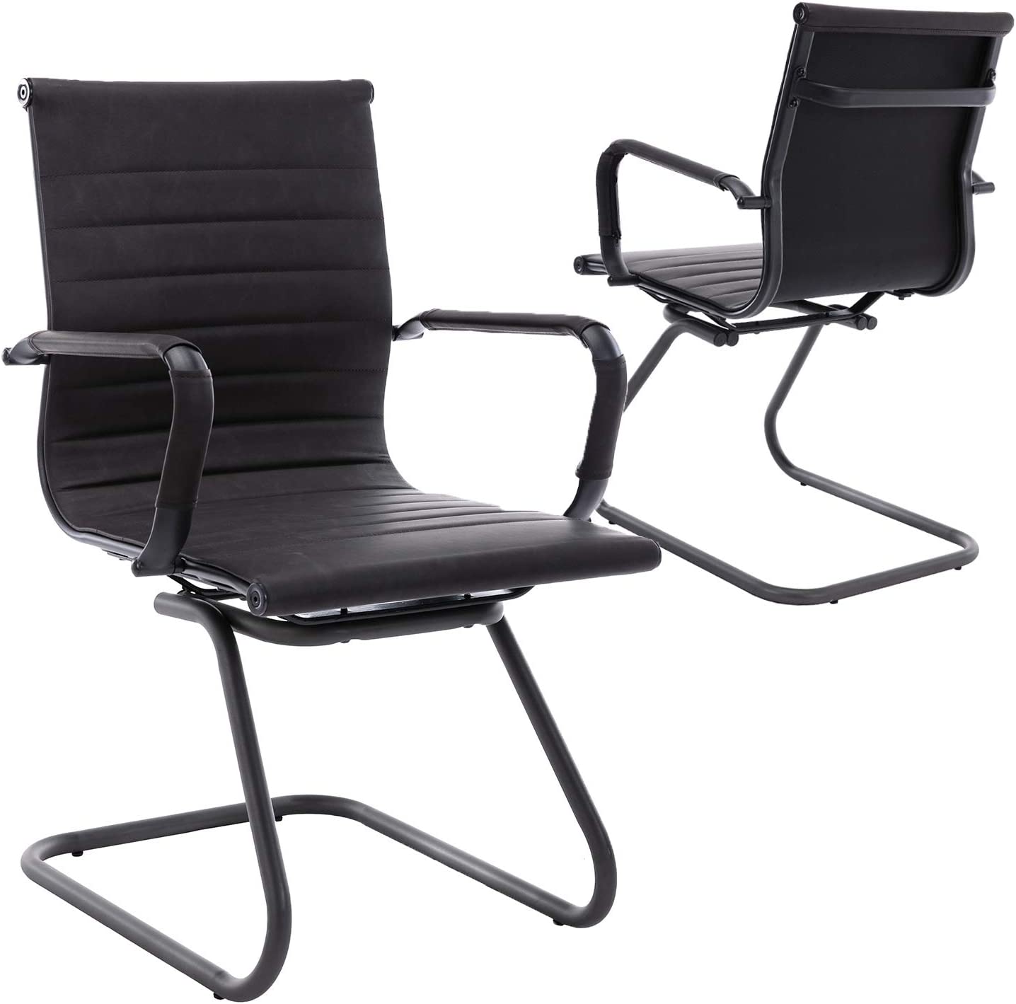 Office Guest Reception Chairs for Waiting Room/Conference Room with Sled Base Set of 2