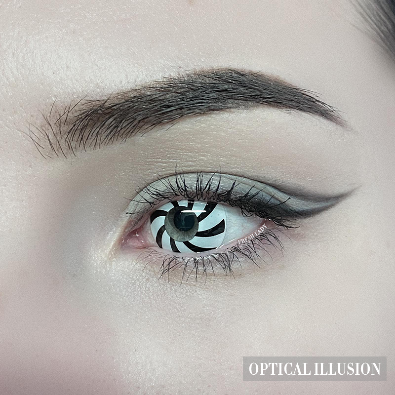 Optical illusion Spiral Black Crazy Contact Lenses Freshlady