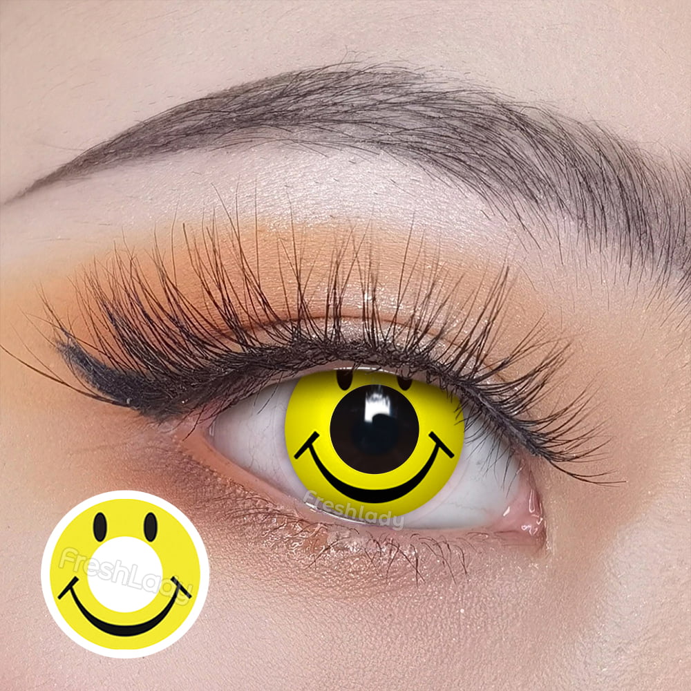 Freshlady Smile Yellow Crazy Contact Lenses