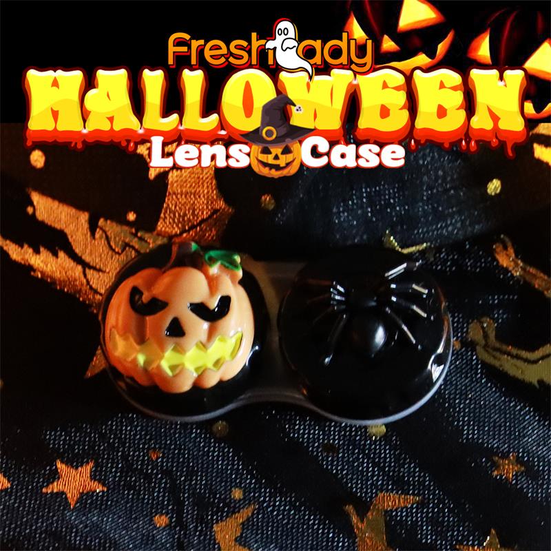 Freshlady Pumpkin Head & Spider Contact Lenses Case