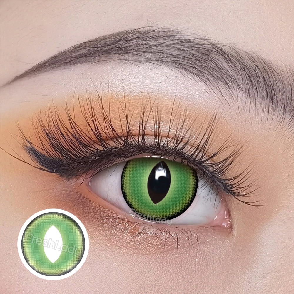 Anime Cosplay Sexy green cat eye contacts Fresh Lady