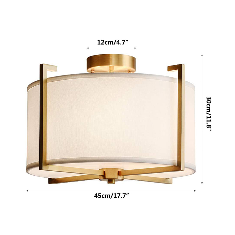 KCO Modern Flush Mount Ceiling Lights Drum Fabric (C9024)