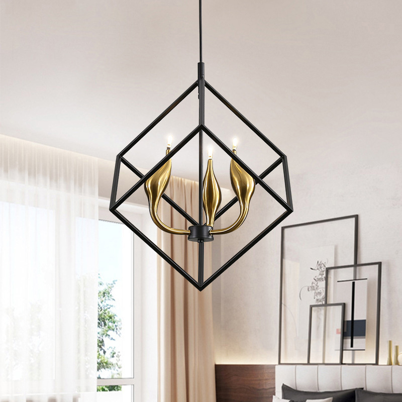 KCO 3 Light Rectangle Pendant Cage Light (L7099）