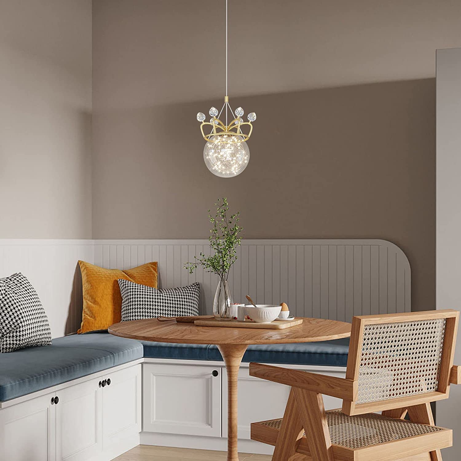 KCO Crown Crystal Glass ball Ceiling Lamp (L7047)