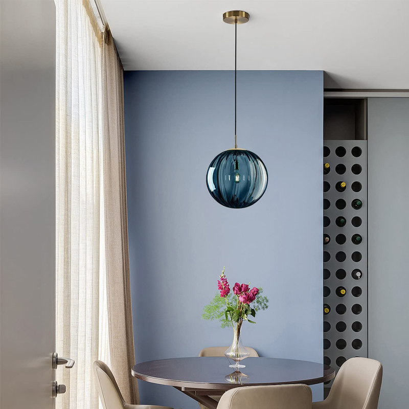 Blue glass globe 2025 pendant light