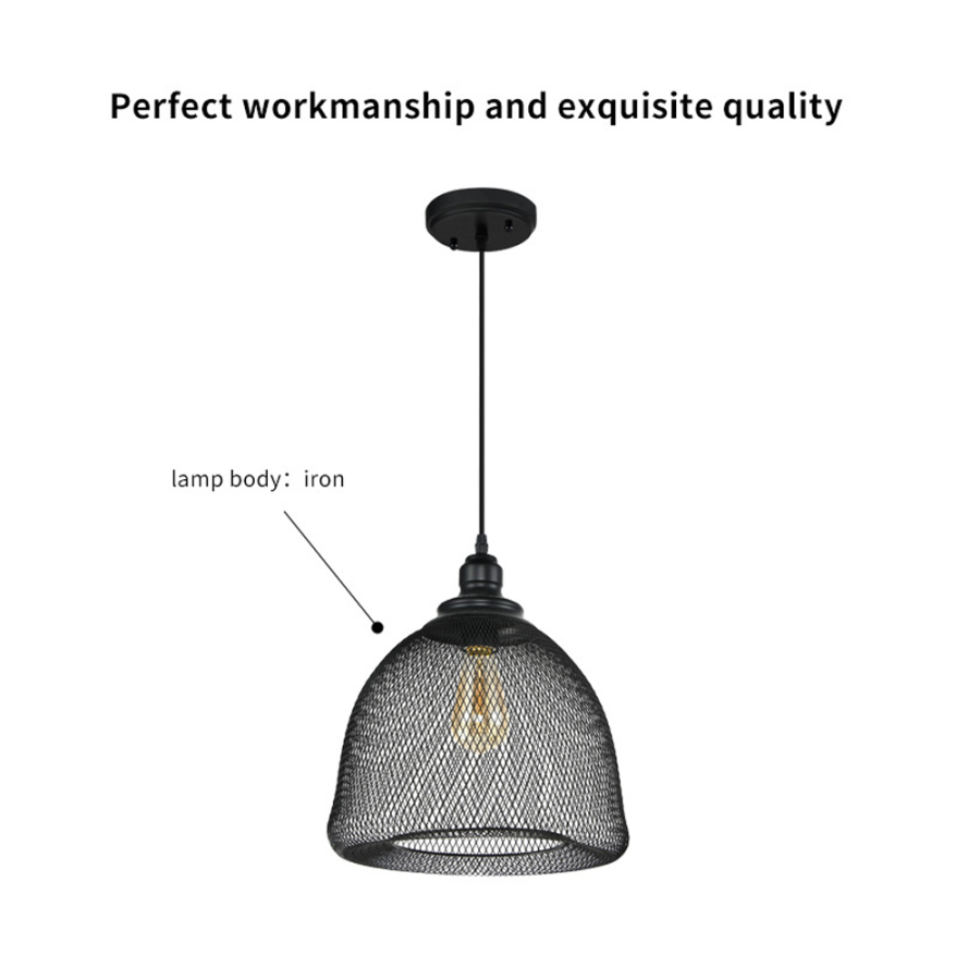 KCO Modern Bell Shape Mesh Cage Pendant Light (L7070)