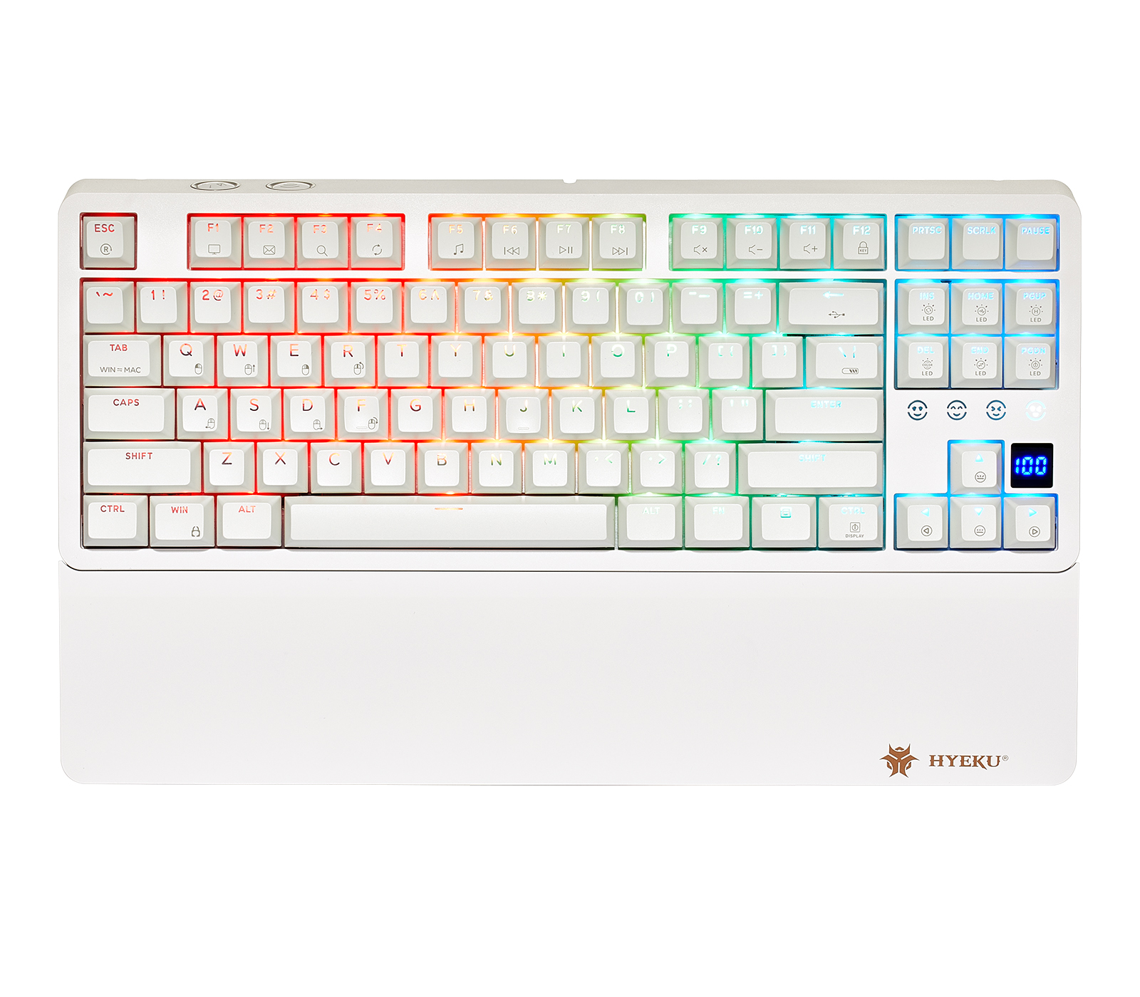 Hexgears Y3 Three-Mode Mechanical Keyboard, 2.4G Wireless/Bluetooth/Type-C Wired Mechanical Keyboard, Hot Swappable RGB Backlit Gaming Keyboard, 87-Key TKL Compact Keyboard with Wrist Rest