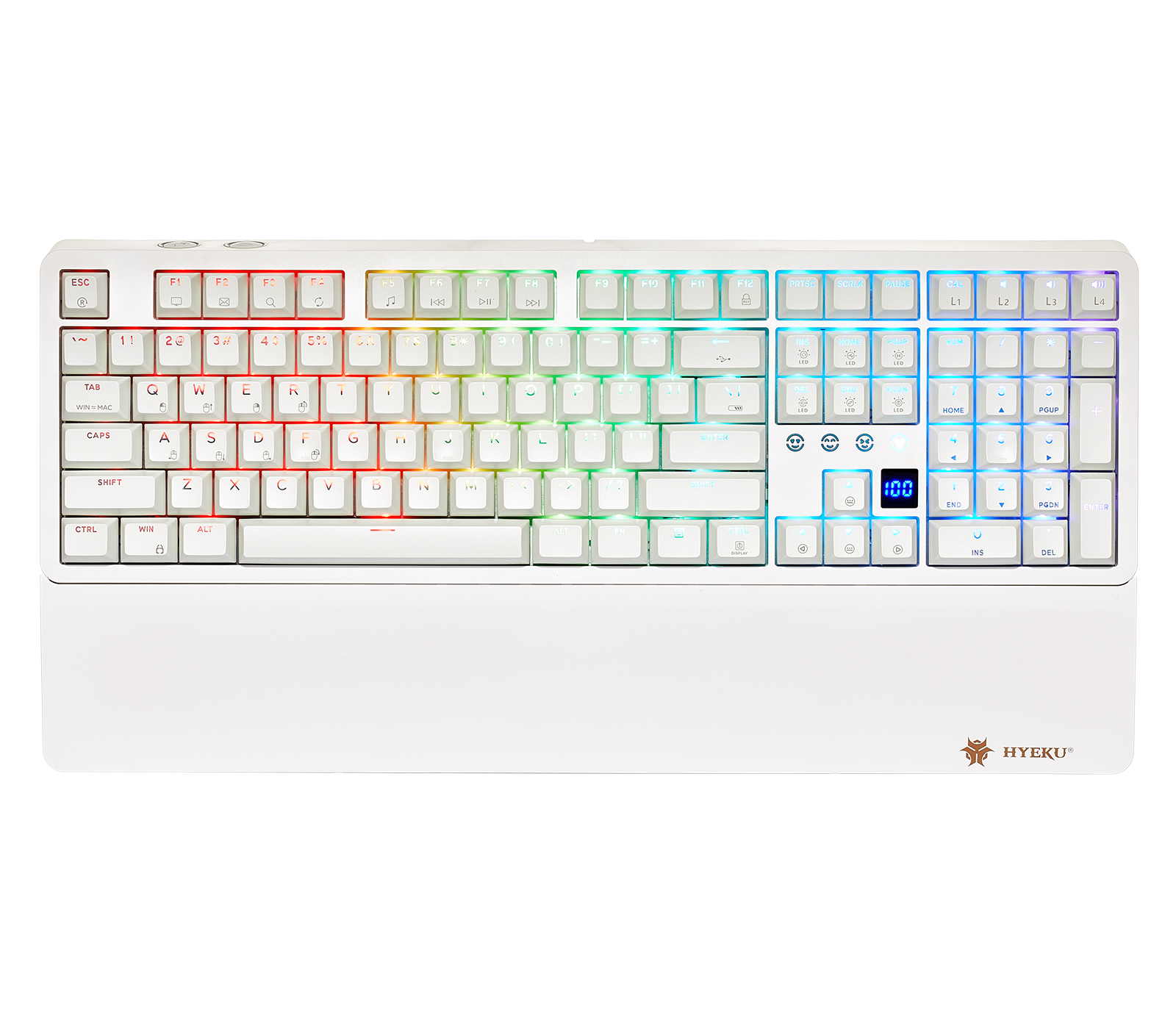 Hexgears Y5 Three-Mode Mechanical Keyboard, 2.4G Wireless/Bluetooth/Type-C Wired Mechanical Keyboard,  RGB Backlit Gaming Keyboard, Hot Swappable Kailh Box Switches,108-Key TypewriterKeyboard with Wrist Rest